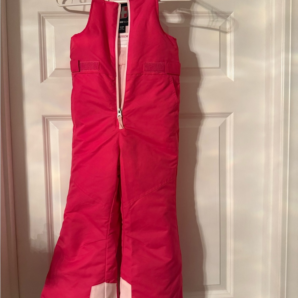 Kids Waterproof Pink Snow Bib Pants size 4-5 Kids XS